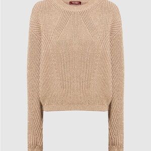 MaxMara Women's gold Crew Neck Sweater sz L $535